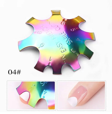 Rainbow Color Nail French Poly Tip Manicure Tool Metal Nail Easy French Nail Art Tool For Creating Stylish Nails At Home.