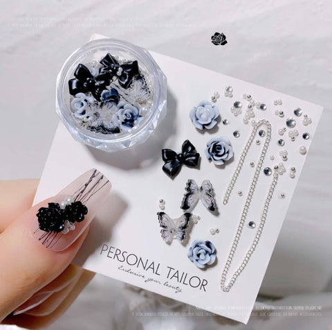 Professional 3d Nail Art Rhinestones Flower & Butterflies Nail Art Charms For Salon Quality Manicures At Home