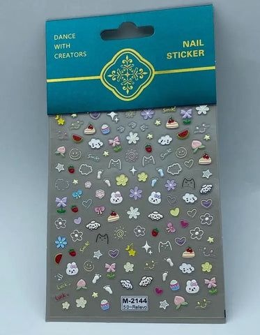 Butterflies & Flowers 5D Embossed Nail Art Decoration Stickers High Quality Nail Are Stickers For Creating Beautiful Nail Designs.