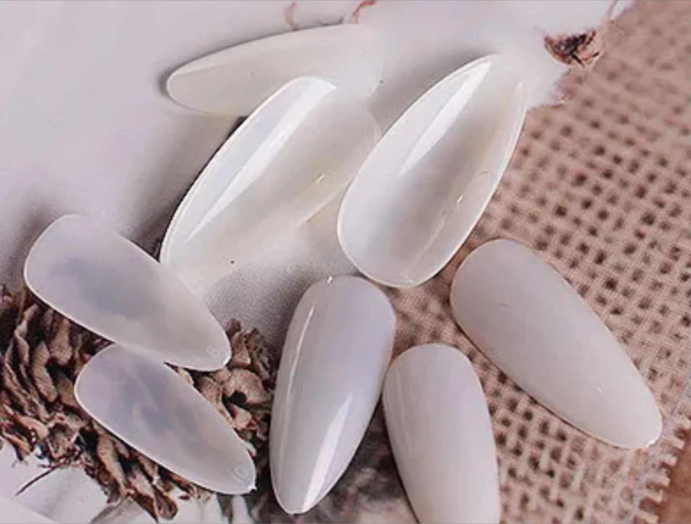 Full Cover Medium Almond False Nail Tips, 10 Sizes Manicure Fake Nails Acrylic Nail Art Tips for DIY Home Nail Salon Nail Design