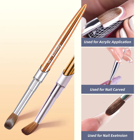 100% Kolinsky Acrylic Gold Handle Acrylic Nail Brush