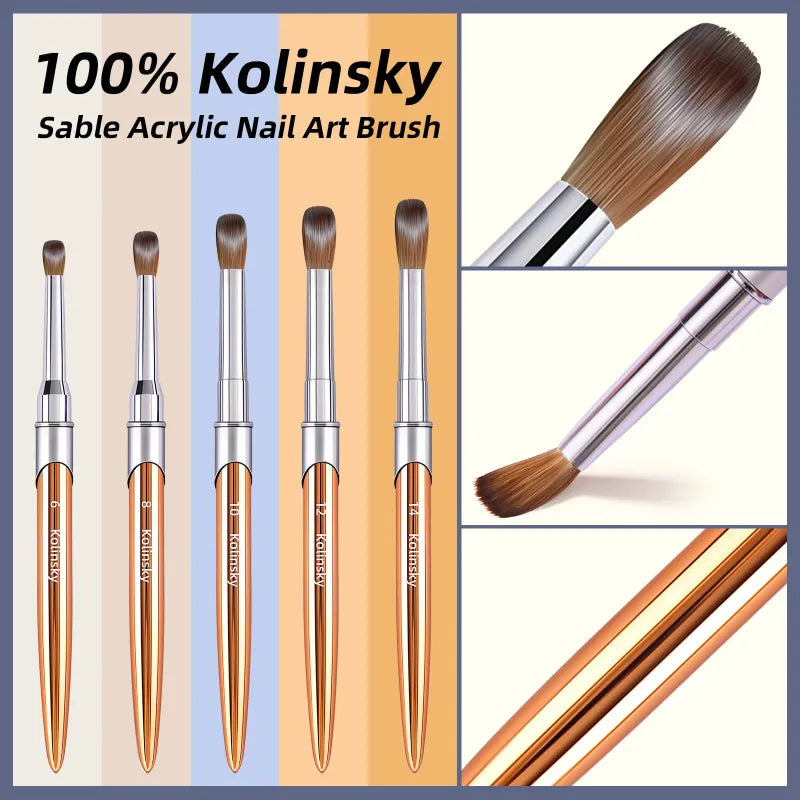 100% Kolinsky Acrylic Gold Handle Acrylic Nail Brush