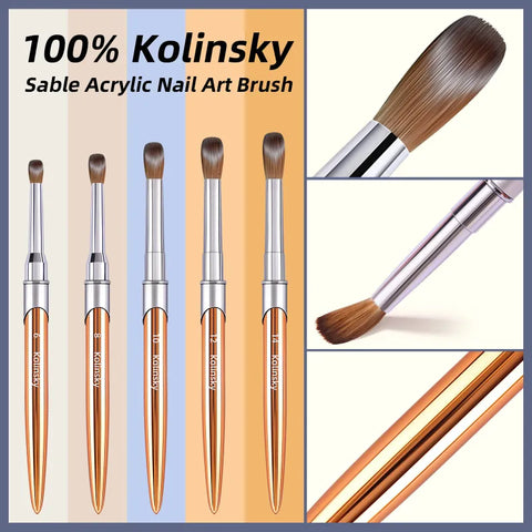 100% Kolinsky Acrylic Gold Handle Acrylic Nail Brush