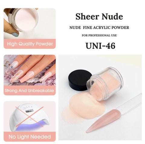 Translucent Natural Nude Acrylic Powder Professional Nude Acrylic Nail Powder for Nail Extension and Carving,