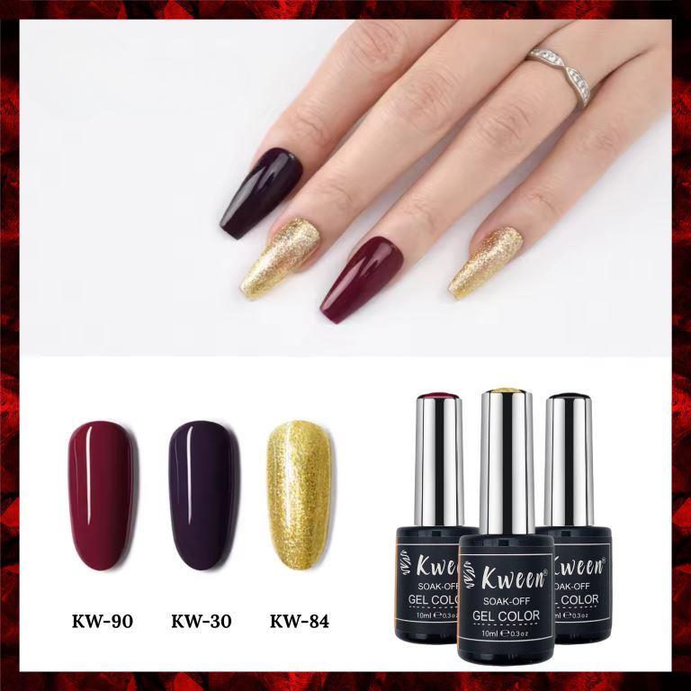 KWEEN 3pcs 10ml Soak off UV Super Nail Gel Polish Kit