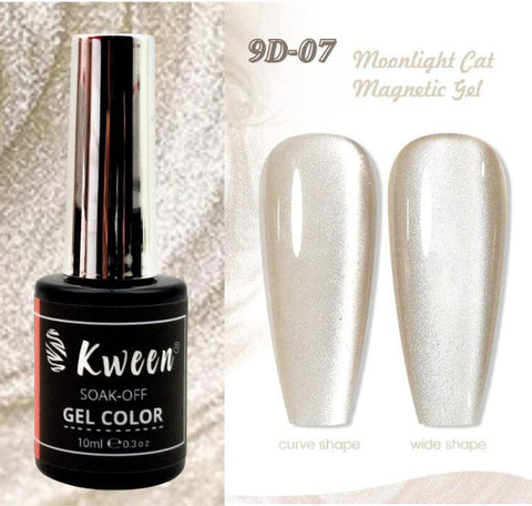 KWEEN Magnetic Gel Nail Polish Moonlight Cat Magnetic Eye Gel Nail Polish White Auroras Cat Magnetic Eye Gel Polish Nail Art For Manicure