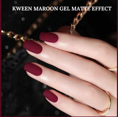 KWEEN WINE Red Gel Nail Polish Dark Red Wine semi permanent professional Soak Off UV LED Gel Polish For Nail Art and Manicure