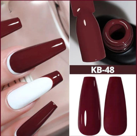 KWEEN WINE Red Gel Nail Polish Dark Red Wine semi permanent professional Soak Off UV LED Gel Polish For Nail Art and Manicure