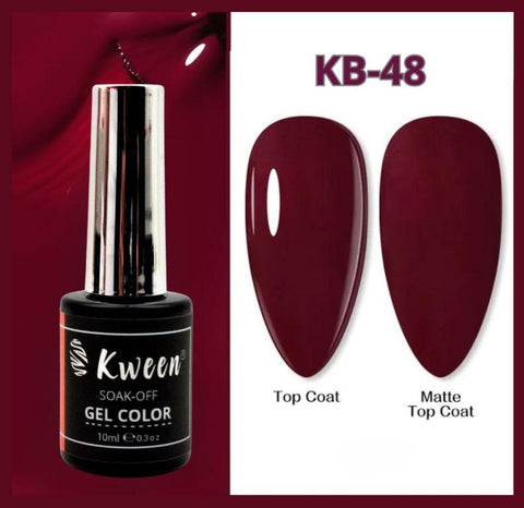 KWEEN WINE Red Gel Nail Polish Dark Red Wine semi permanent professional Soak Off UV LED Gel Polish For Nail Art and Manicure