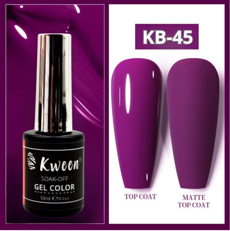 KWEEN Purple Gel Nail Polish, Soak Off UV Light Cure Gel Polish for Nail Art DIY Manicure at Home