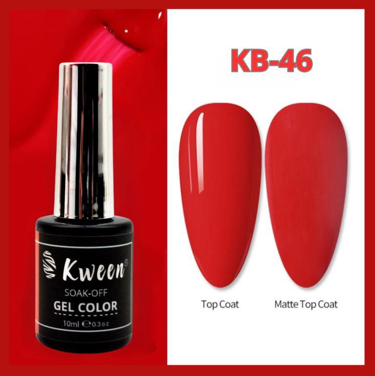 KWEEN Bright Red Gel Nail Polish Glossy Vibrant Red Gel Polish Soak Off Long Lasting UV Gel for Nail Manicure Salon DIY Nail Art