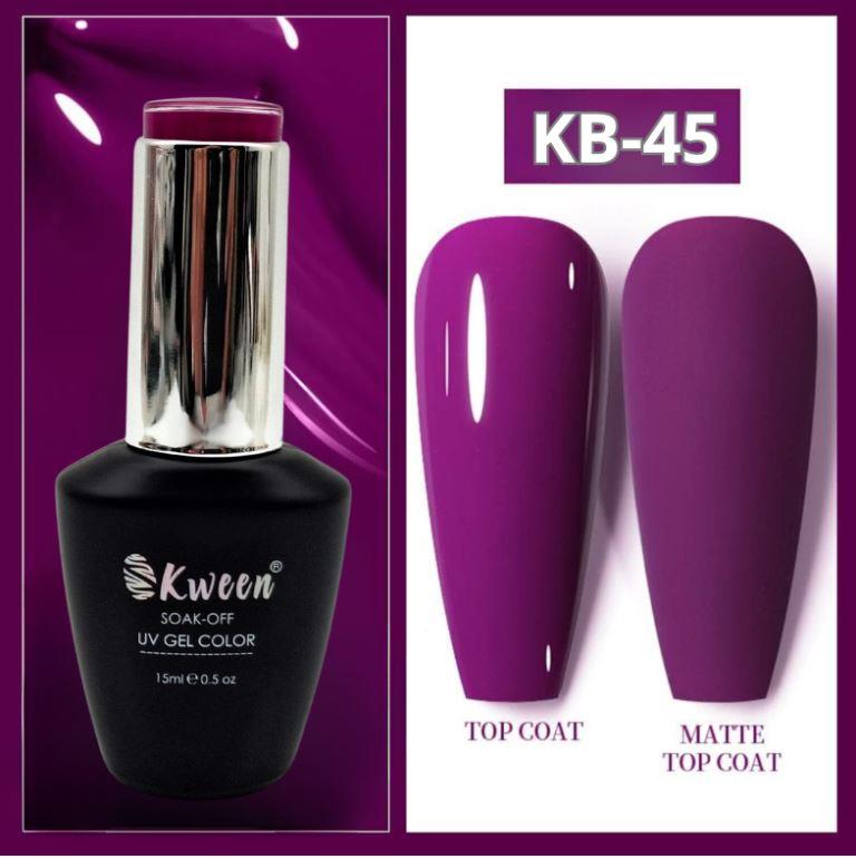 KWEEN Purple Gel Nail Polish, Soak Off UV Light Cure Gel Polish for Nail Art DIY Manicure at Home