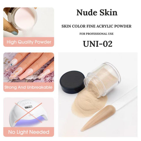 NUDE SKIN Acrylic Powder Extra Fine Professional Polymer Nail Art Powder for Acrylic Nails Extension No Need Nail Lamp