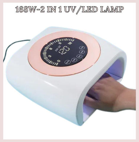 168W Rechargeable 4 Timer Setting 2 IN 1 Light Faster UV Acrylic Gel Polish Curing Dryer UV LED Nail Lamp Nail Art Machine