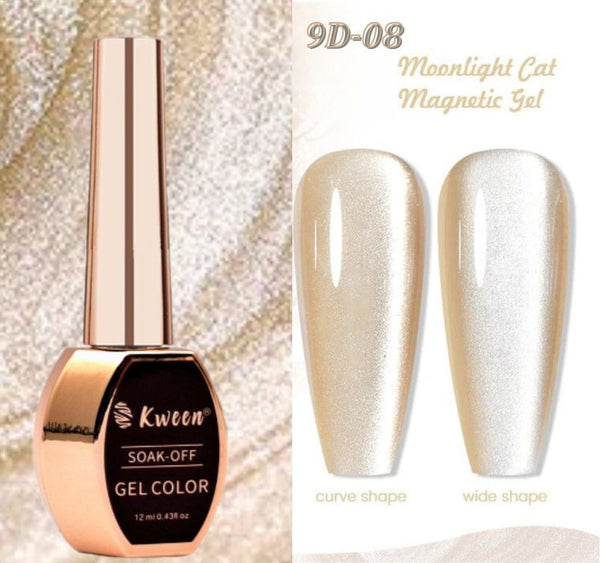 KWEEN Moonlight Cat Magnetic Gel Nail Nude Silver Snow Effect Soak Off UV Nail Art Gel Polish
