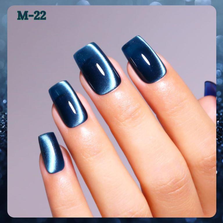 KWEEN Cat Eye Gel Nail Polish, 15ml BlUE,GREEN Crystal Shine Cat Eye Gel Polish Magnetic Gel Nail Polish For Manicure