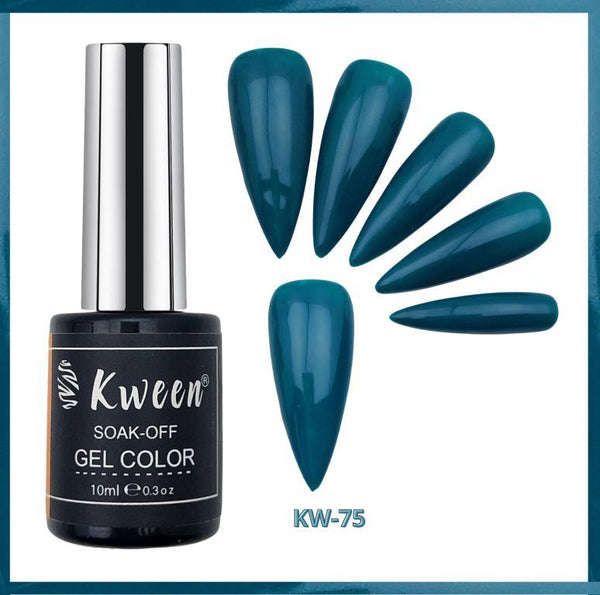 KWEEN Teal Blue Color Soak Off UV LED Nail Gel Polish For Manicure
