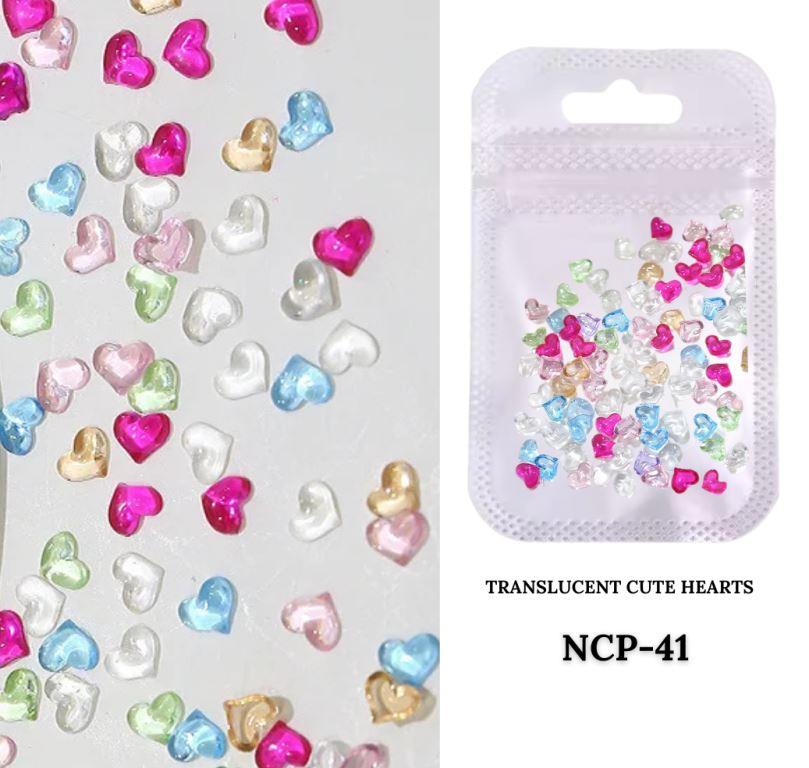 Ice Transparent Colorful 3D Mini Peach Heart Peach Nail Art Gems Manicure Gem Manicure Charms Accessories