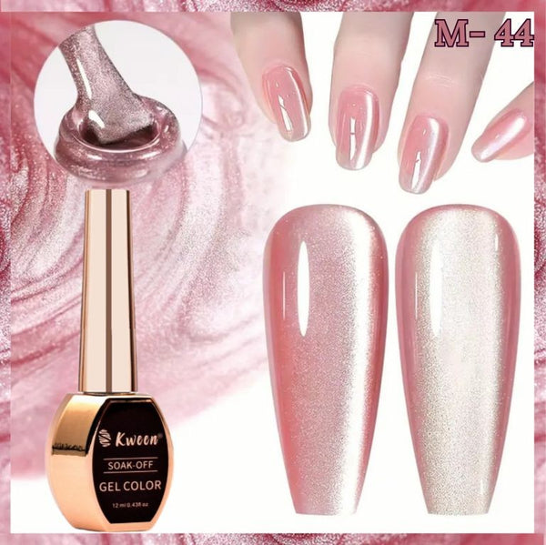KWEEN Cat Eye Gel Nail Polish Moonlight Nude Pink Color Magnetic Gel Polish