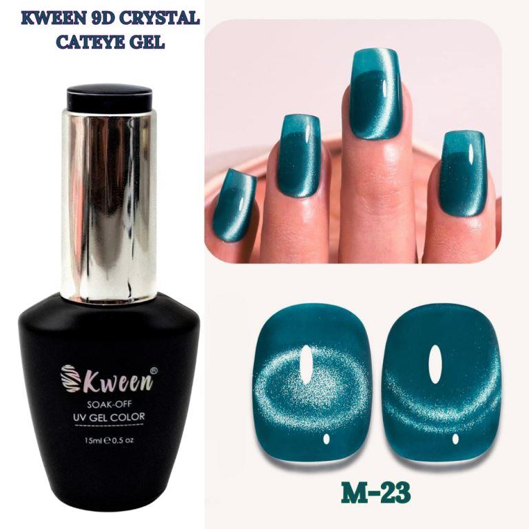 KWEEN Cat Eye Gel Nail Polish, 15ml BlUE,GREEN Crystal Shine Cat Eye Gel Polish Magnetic Gel Nail Polish For Manicure