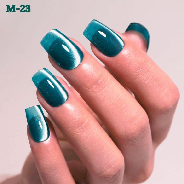 KWEEN Cat Eye Gel Nail Polish, 15ml BlUE,GREEN Crystal Shine Cat Eye Gel Polish Magnetic Gel Nail Polish For Manicure