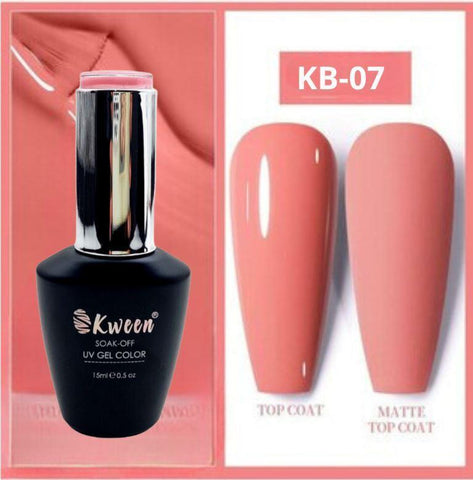 KWEEN 15ML Nail Gel Polish PRO Series Pink nude Base Colors Nail Supplies Semi Permanent Nail Art Manicure Soak Off LED UV Gel Nail Polish For Nail art and Manicure