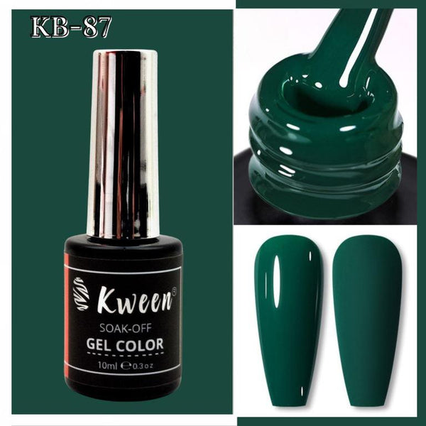 KWEEN 10ML Emerald Green Gel Polish Dark Green Soak Off UV Gel Nail Color