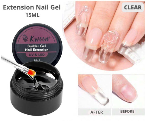 Kween 15 ml Builder Gel for Gel Nails, 4-in-1 Nail Extension Gel Glue Nail Strengths Nail Manicure, UV Builder Gel Nail Gel Builder Poly Nail Quick Extension Building