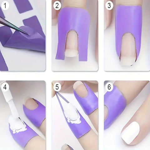 Anti-Overflow Nail Polish Protector Peel-Off Stickers for Manicure Protection