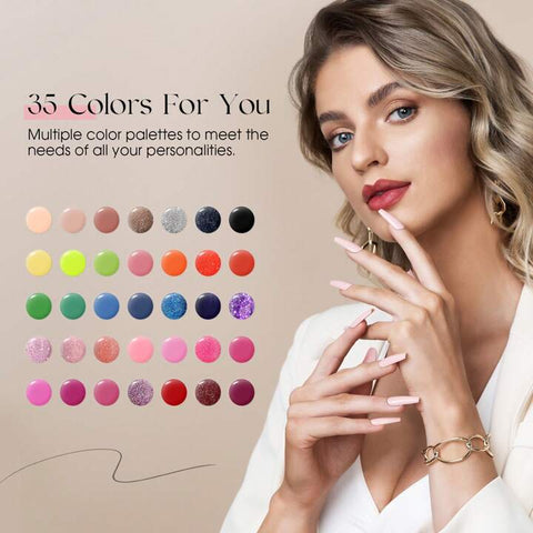 ROSALIND 38 Piece Gel Nail Polish Set, 35 Colors Gel Nail Polish Set With Base Coat And Gloss And Matte Gel Top Coat Gel Nail Polish Starter Set Pink Red Green Blue