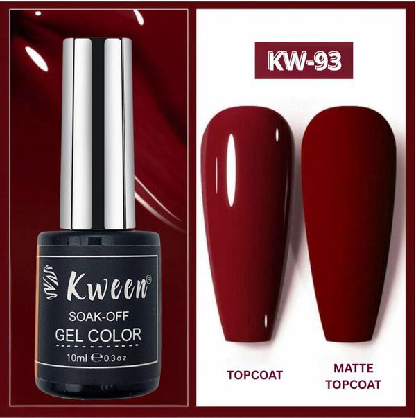 KWEEN Deep Maroon Gel Polish UV LED Soak Off Gel Nail Polish