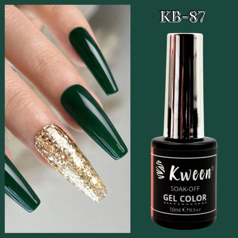 KWEEN 10ML Emerald Green Gel Polish Dark Green Soak Off UV Gel Nail Color