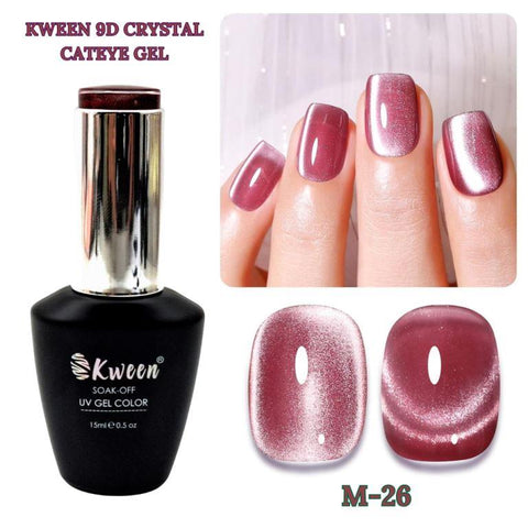 KWEEN Shineglow Cat Eye Gel Nail Polish Magnetic Uv Soak Off Gel Varnish Rosy Pink Clouds Light Nail Art Gel