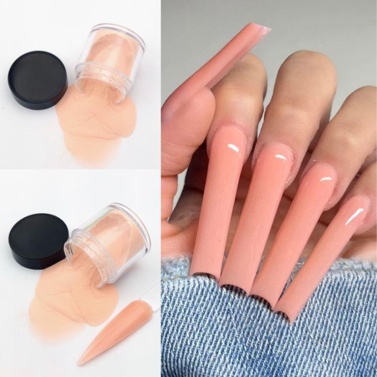 Soft Cover Peach Acrylic Nail Powder Professional Extension Builder Carving Sculptured PowderFor Nail Art and Manicure