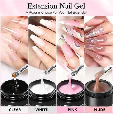 Kween 15 ml Builder Gel for Gel Nails, 4-in-1 Nail Extension Gel Glue Nail Strengths Nail Manicure, UV Builder Gel Nail Gel Builder Poly Nail Quick Extension Building