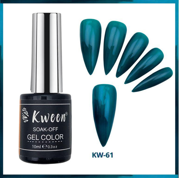 KWEEN Translucent Jelly Gel Polish Emerald Green, Soak Off UV Gel Nail Polish