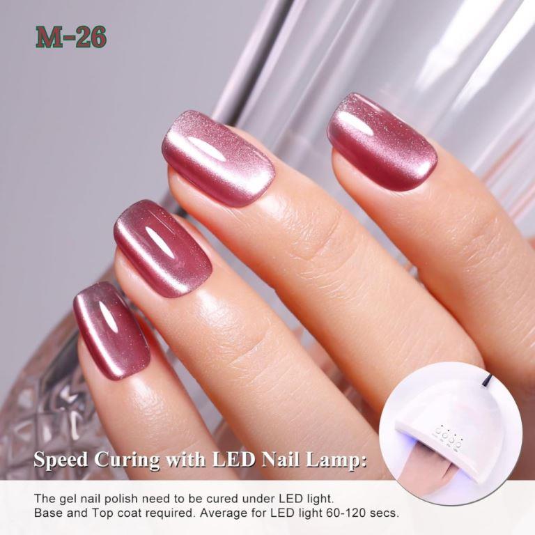 KWEEN Shineglow Cat Eye Gel Nail Polish Magnetic Uv Soak Off Gel Varnish Rosy Pink Clouds Light Nail Art Gel