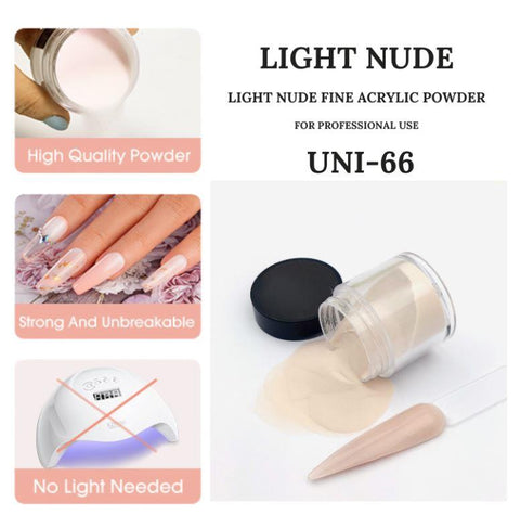 Light Nude Nail Acrylic Polymer Powder Crystal Nail Extension Carving Powder Nail Art Crystal Powder For Nail extension and Manicure