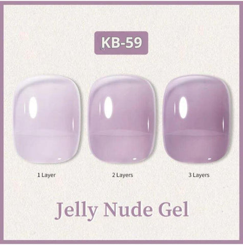 KWEEN Jelly Gel Nail Polish - Violet Pink Gel Polish Light Purple Neutral Gel Polish Translucent Gel Polish Soak Off U V Gel Polish for Nail Art