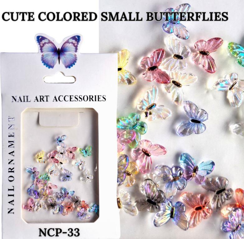 3D Crystal Colorful Mixed Kawaii Butterfly And Bow Art Gems, Flatback Figurines for Scrapbook, Wedding, Nail Art, Crafts and Nail art accessories