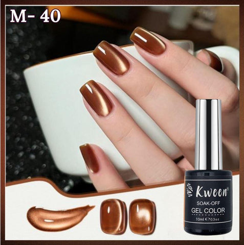 KWEEN Cat Magnetic Eye Gel Nail Polish, Brown Moonlight Cat Magnetic Gel