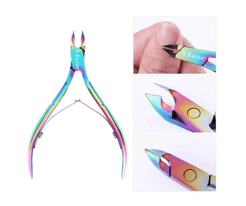 Kween Professional Nail Tools Including Acrylic Gel False Nail Cutter, Nail Clipper, Cuticle Pusher and Ingrow Nail