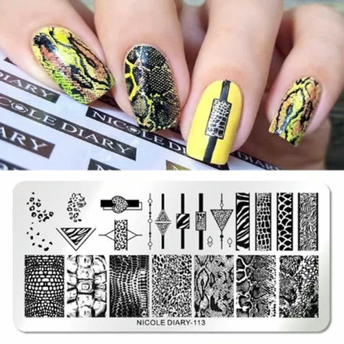 Nicoles Diary Nail Art Stamping Plates Stainless Steel Nail Art Stamping Plate with Deeply Engraved Patterns.