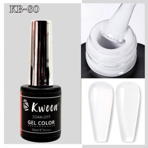 KWEEN 10ML Milky White Gel Nail Polish Soak Off UV Gel Nail Polish for French Nail Manicure