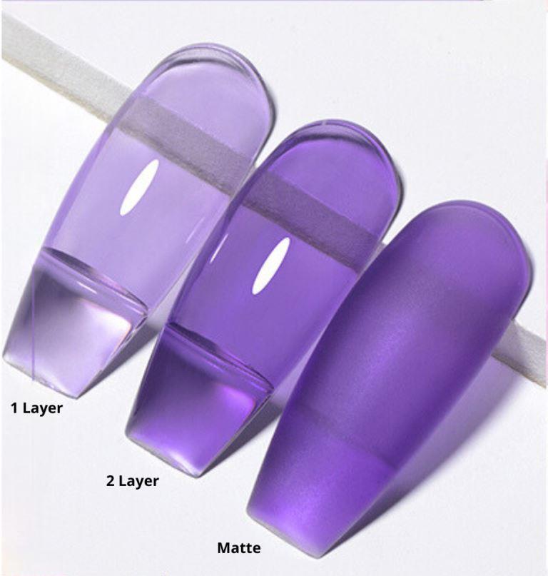 KWEEN Jelly Purple Gel Nail Polish Translucent Semi Permanent jelly Color for Nail art and Manicure