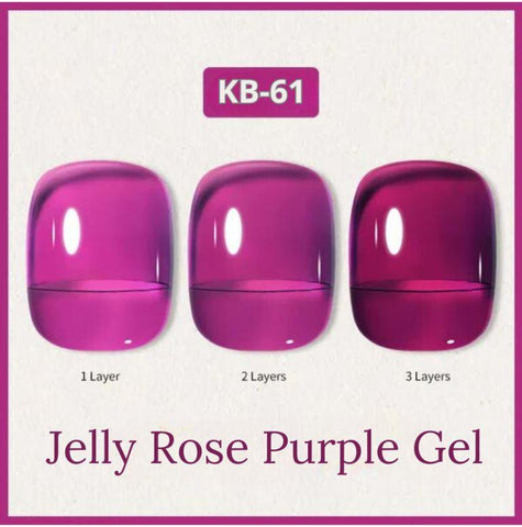 KWEEN Jelly UV Gel Nail Polish, Jelly Rose Purple Transparent Gel Nail Polish UV LED Soak Off Nail for Autumn and Winter