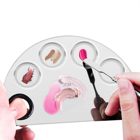 Stainless Steel Nail Art Gel Polish and Nail art Mixing Palette with Spatula Tool for Mixing Different colors