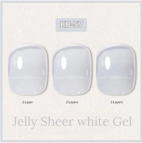 KWEEN Jelly Sheer White Gel Nail Art Polish Translucent Semi Permanent Soak Off UV LED Gel Varnish Nail UV Gel Polish For Nail art and Manicure