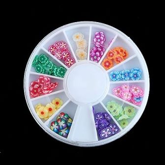 1pc Wheel Flower 3D DIY Nail Art Fimo Slime Supplies Stickers For DIY Crafts and Nail Art Decoration