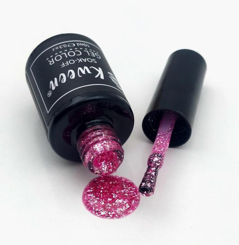 KWEEN Diamond Pink Glitter Gel Nail Polish LED UV Sparkle Nail Gel Polish Color For Nail Art Manicure